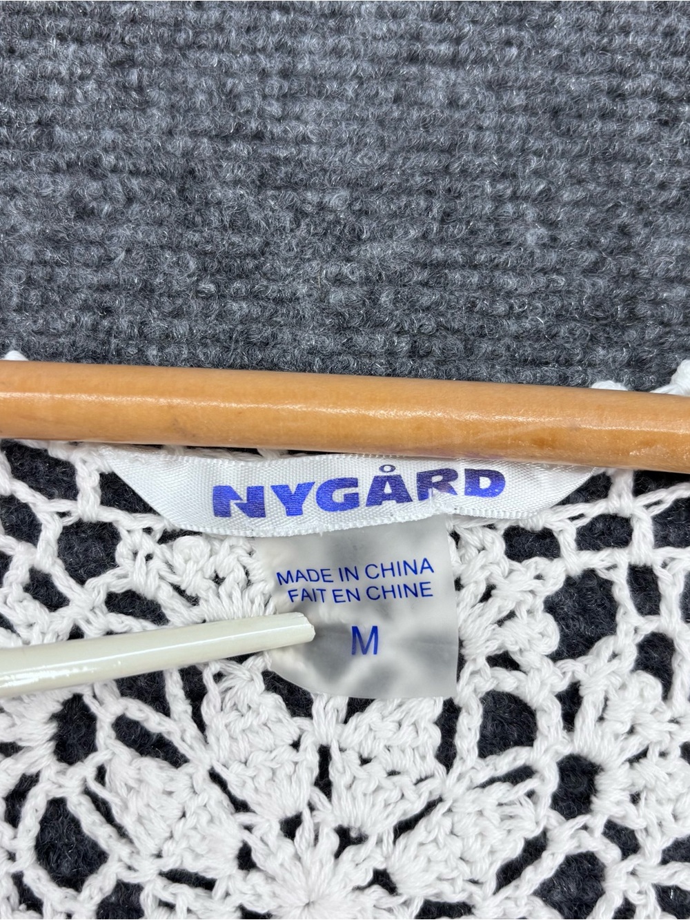 Nygard Ivory Boho Festival Crochet Open Front Duster Vest Women’s M - Picture 5 of 9